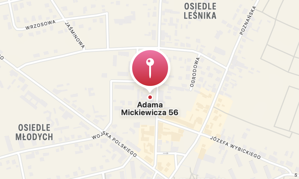 mapa dojazdu do yoxo, mickiewicza 56, krzyż wielkopolski